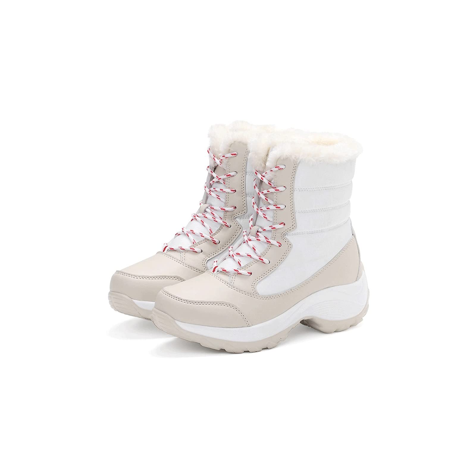 WangchngqingWXZ Women's Winter Ankle Boots - White Snow Boots with Heel & Platform, Super Warm & Comfortable (Size 6) | Perfect for Snowy Days, Outdoor Activities & Winter Fashion