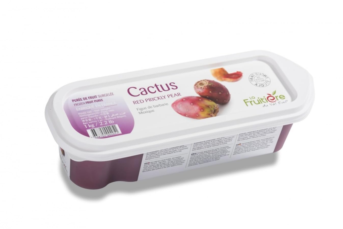 Organic Prickly Pear Fruit Puree, Frozen - 1 kg (Pack of 2) | Natural Antioxidant Rich Superfood for Smoothies, Desserts & Cocktails | Vegan, Gluten-Free, Non-GMO | Perfect for Healthy Recipes & Detox Drinks