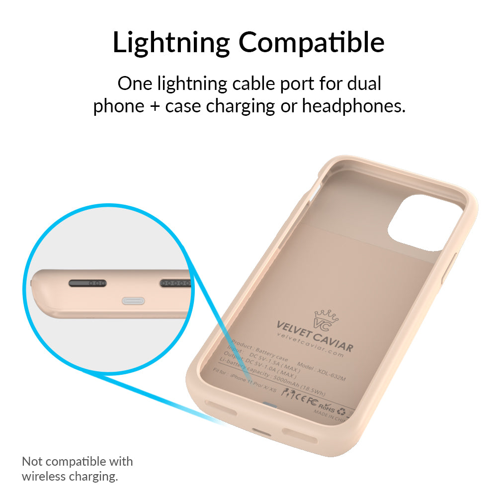 Nude iPhone Charging Case - Slim Protective Cover with Built-in Battery for iPhone [Model] | Portable Charger for Travel, Work & Daily Use