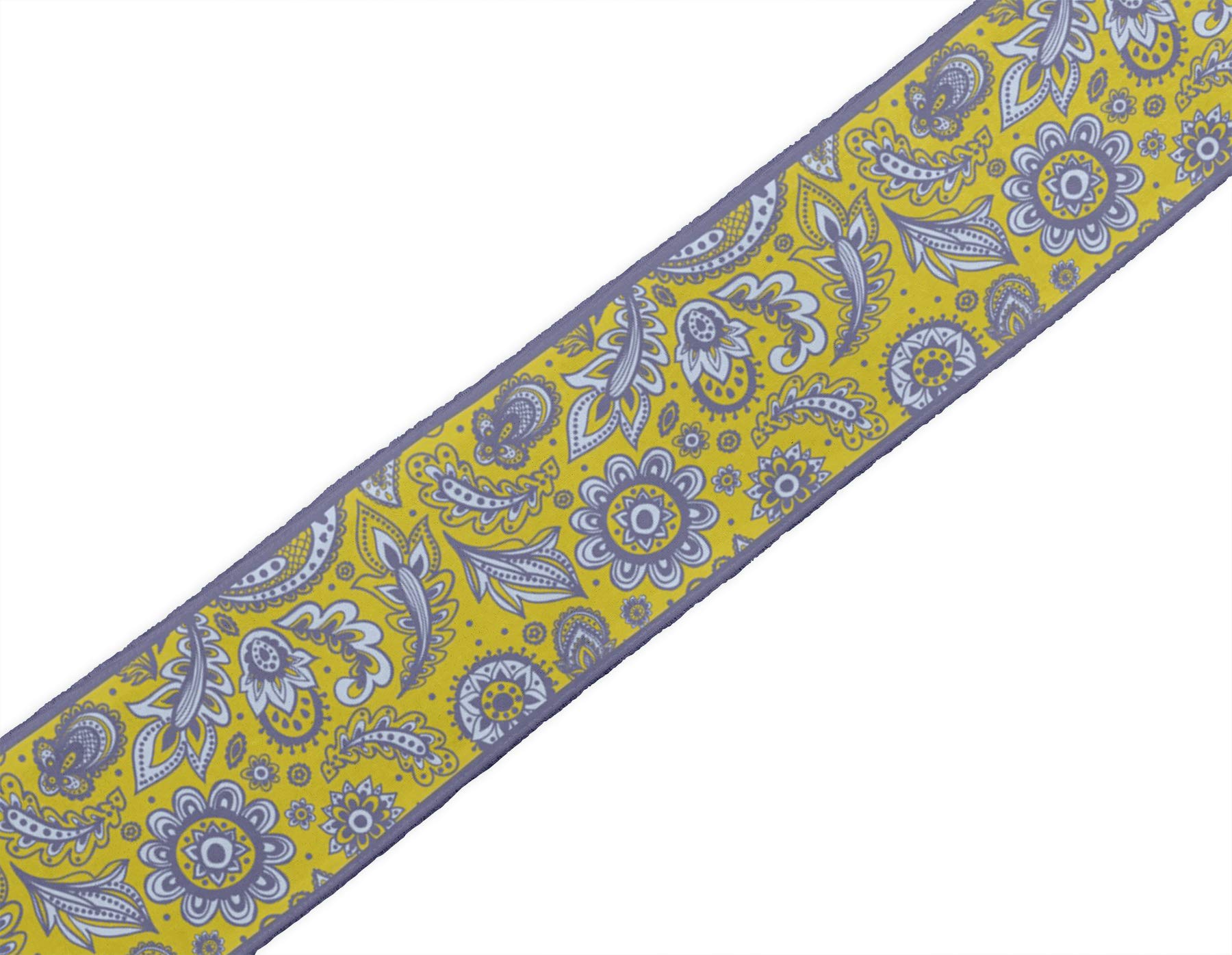 IndianBeautifulArt Yellow Leaves & Floral Printed Velvet Ribbon Trim - 9 Yards, 3 Inches Wide for Crafts, Sewing, DIY Accessories | Perfect for Gift Wrapping, Scrapbooking, and Home Decor