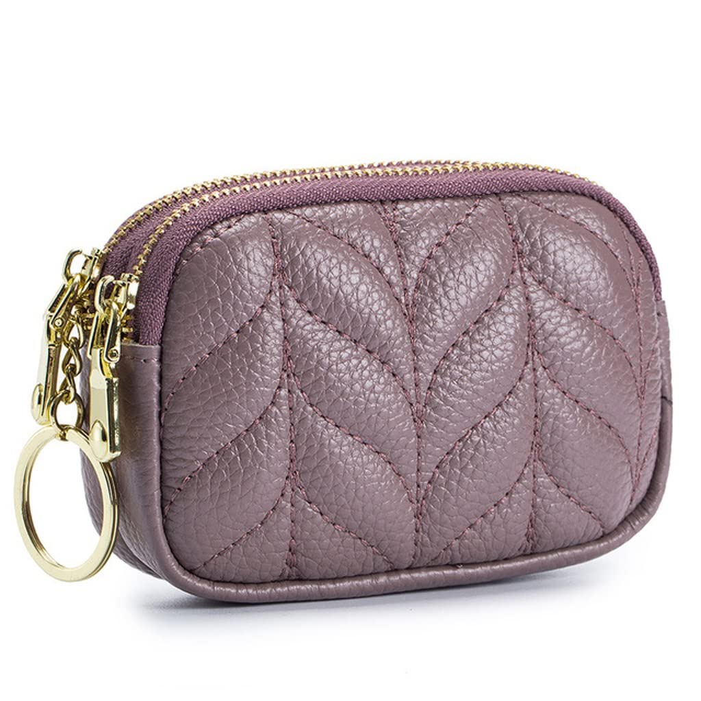 DJASM Women's Mini Coin Purse - Double Zipper Keychain Wallet for Lipstick, Earphones & Change - 11.6 x 8 x 3cm Small Cosmetic Bag (Color C) - Perfect for Travel, Parties & Everyday Essentials Organization