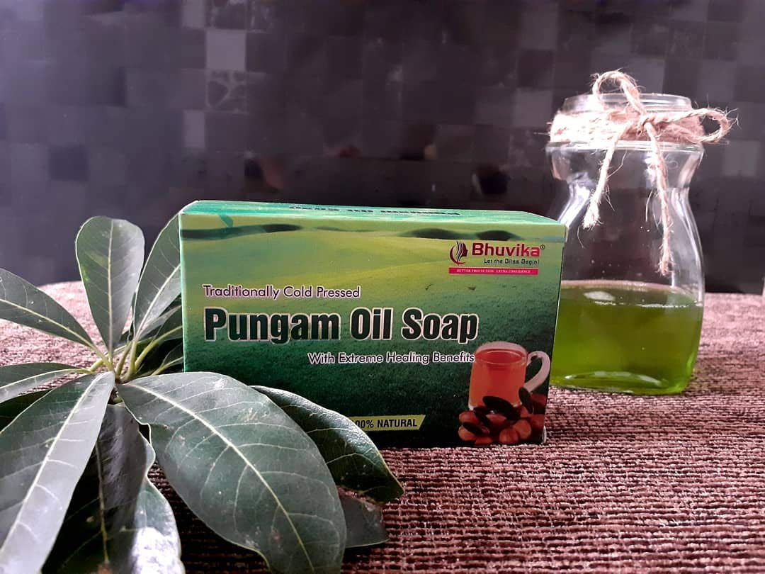 Bhuvika Pungam Oil Soap - 140g Natural Ayurvedic Soap for Glowing Skin & Acne Relief | Perfect for Daily Cleansing, Face & Body Care
