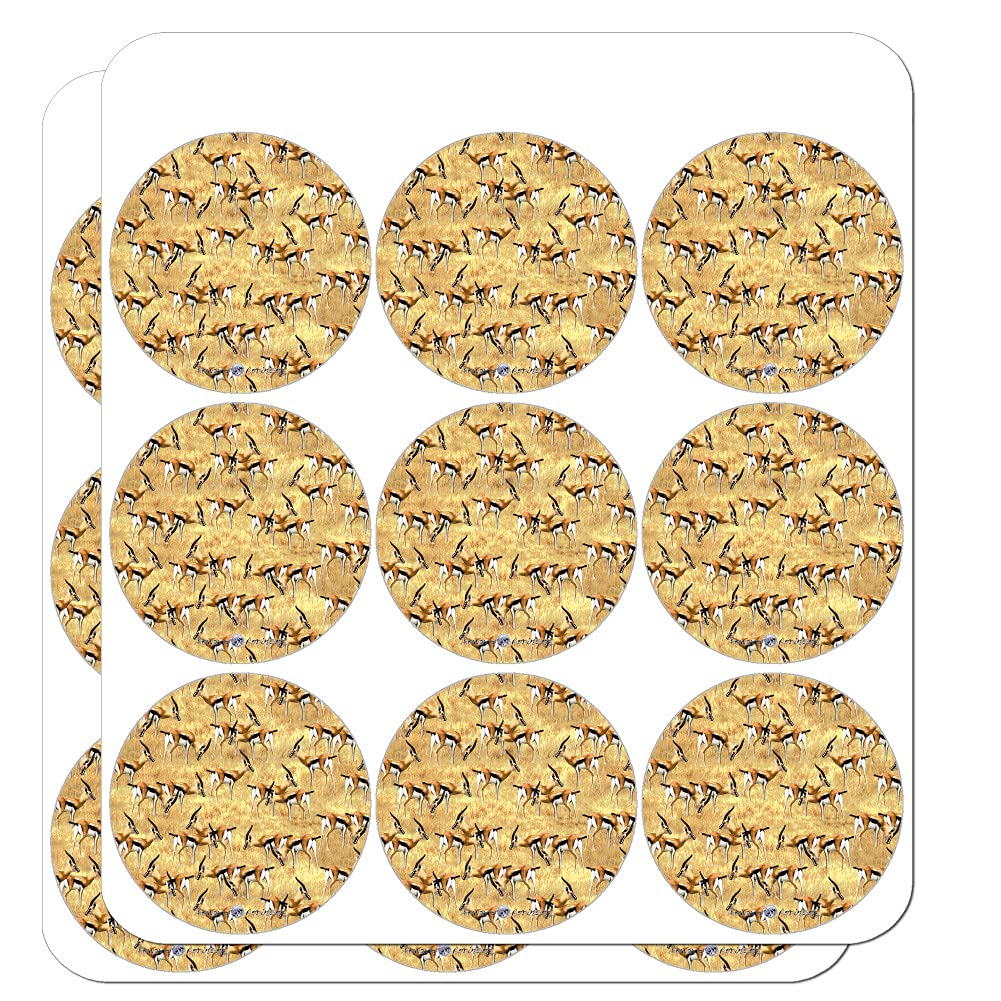 African Plains Gazelle Herd Grazing Pattern Planner Stickers - Scrapbooking, Journaling, DIY Craft Decoration for Bullet Journals, Calendars & Planners - Nature Inspired Wildlife Stationery Supplies
