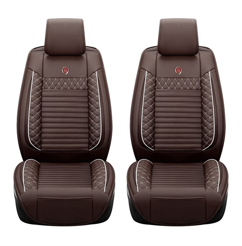 DBL 5-Seat Premium Leather Car Seat Covers Full Set - Compatible with Honda Crosstour, Accord, Odyssey, CR-V, Jazz, HR-V, Pilot - Universal Fit Auto Seat Protectors (Type A Coffee) - Perfect for Road Trips, Daily Commuting & Family Travel