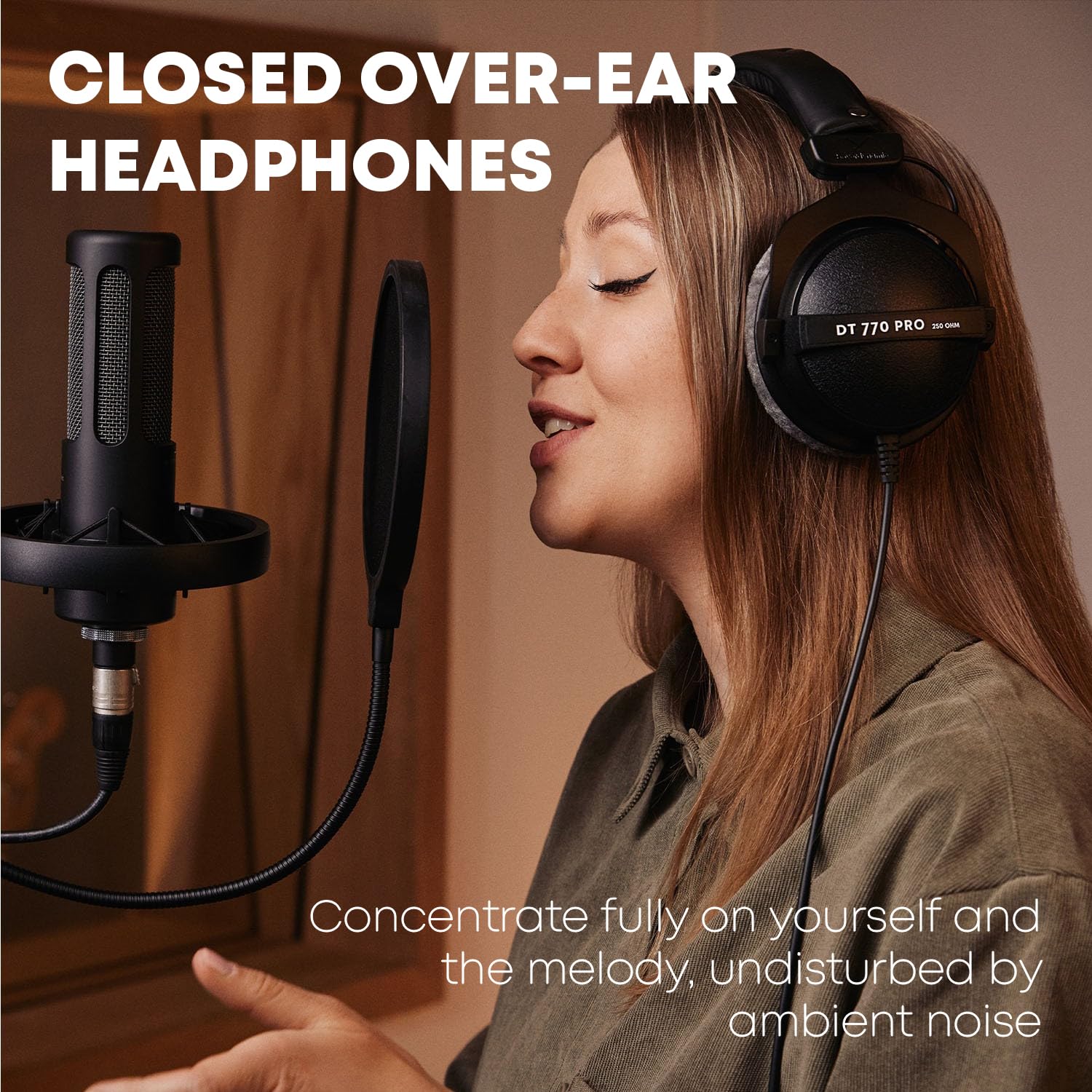 Beyerdynamic DT 770 Pro 80 Ohm Studio Headphones - Professional Over-Ear Closed-Back Monitoring Headphones for Recording, Mixing & Podcasting (Grey) - Perfect for Home Studios, Music Production & Audio Engineering