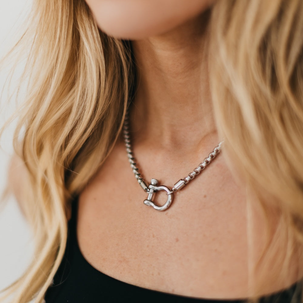 Lucky Me Horseshoe Toggle Necklace - Waterproof Sterling Silver Jewelry for Women - Perfect for Everyday Wear, Gifts & Good Luck Charms