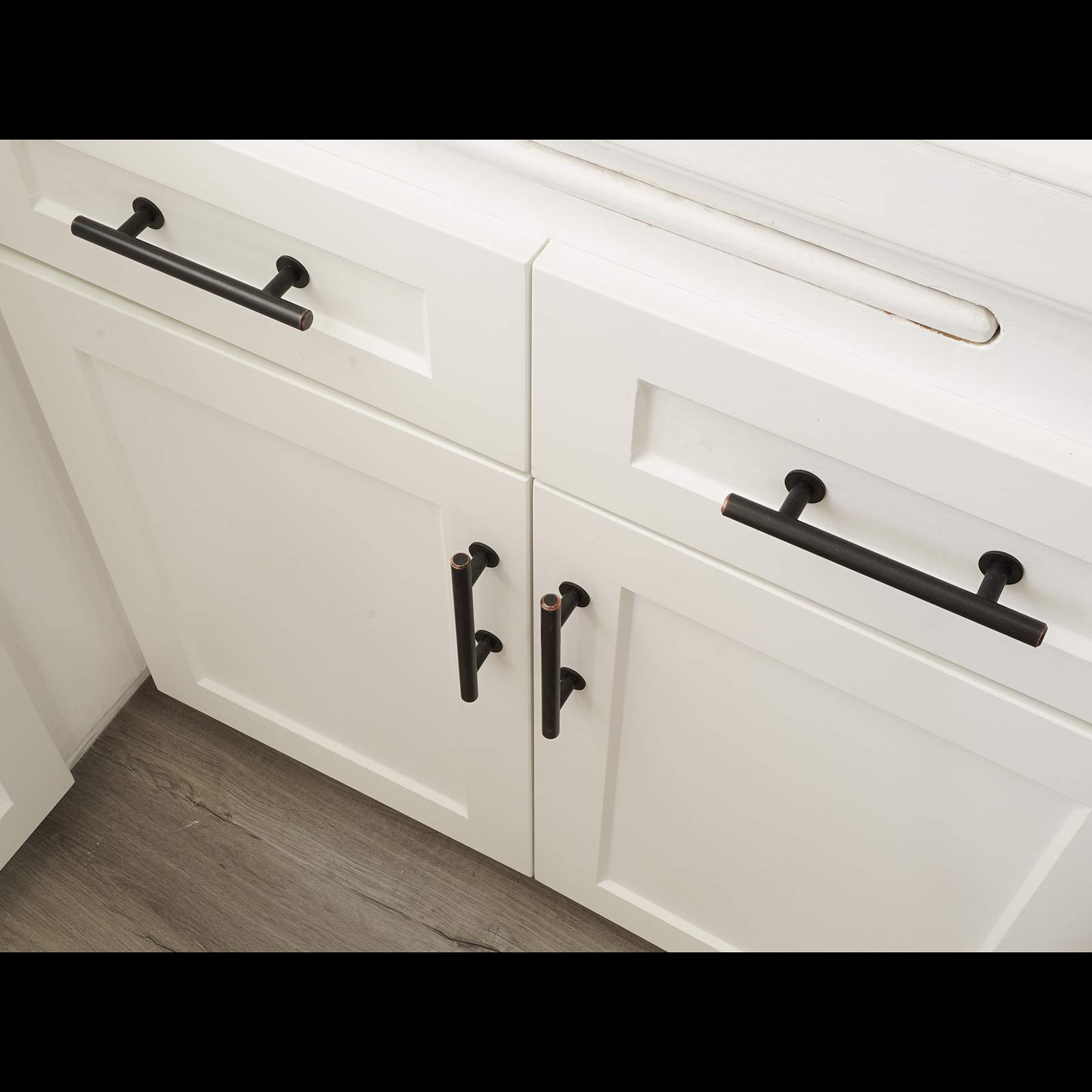 Modern Bronze T-Bar Handles 10-Pack - Kitchen & Dresser Hardware