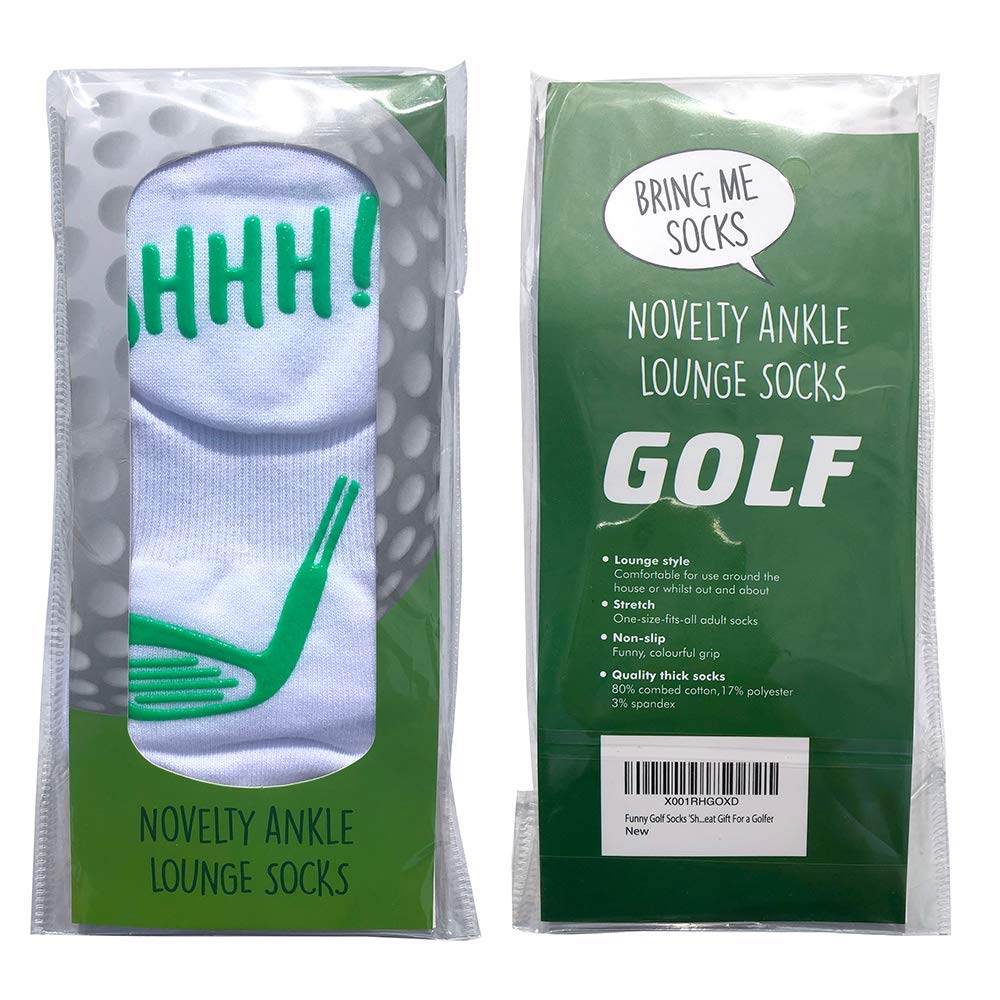 Funny Golf Socks for Men & Women - 'Shhh, I'm Watching Golf' Novelty Ankle Socks - Perfect Golf Gift for Dad, Husband, Golf Lovers - Comfortable Lounge Socks for Golf Tournaments & Relaxing at Home