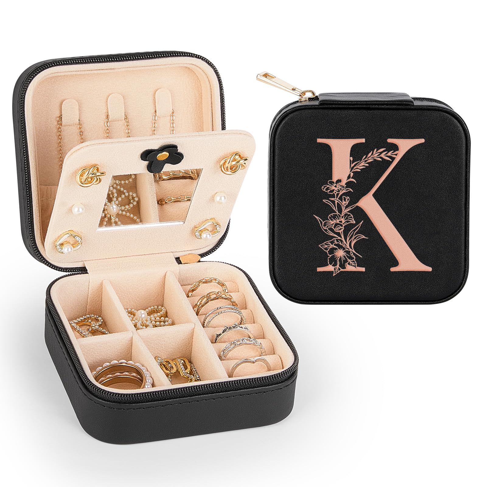 Unicorn Castle Travel Jewelry Organizer Box for Women - Portable Jewelry Case with Mirror, Small Jewelry Storage Box for Necklaces, Rings & Earrings - Perfect for Travel, Vacation & Daily Use