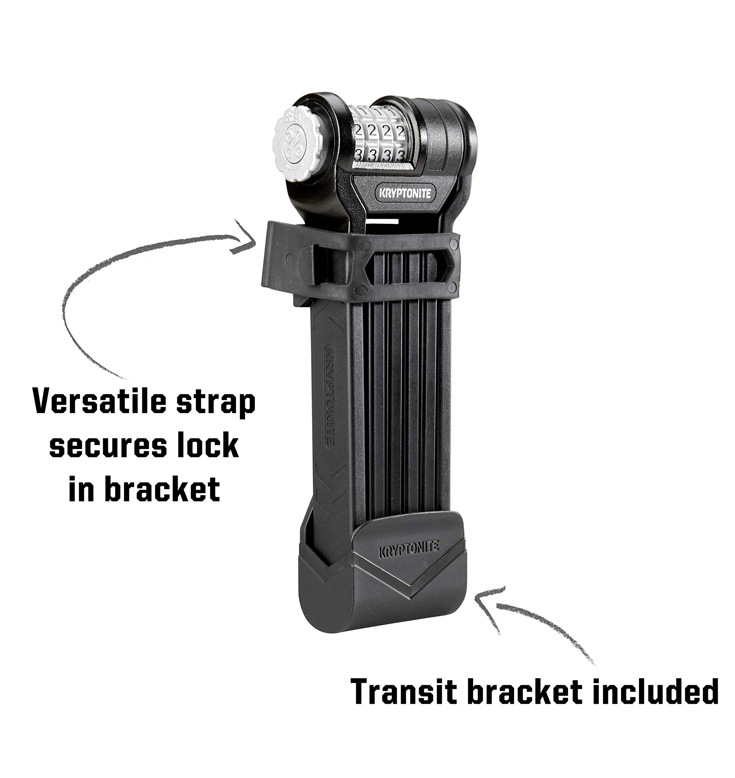 Kryptonite Keeper 585 Folding Bike Lock - High Security Anti-Theft Foldable Bicycle Lock with 4-Digit Resettable Combination, 85cm (33 in) - Perfect for E-Bikes, Scooters, Road & Mountain Bikes - Secure Parking at Work, School or Outdoor Adventures