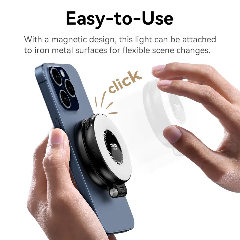 Ulanzi LM19 MagSafe LED Selfie Ring Light with Adjustable Brightness - Perfect for iPhone Photography, YouTube Videos & TikTok Content Creation