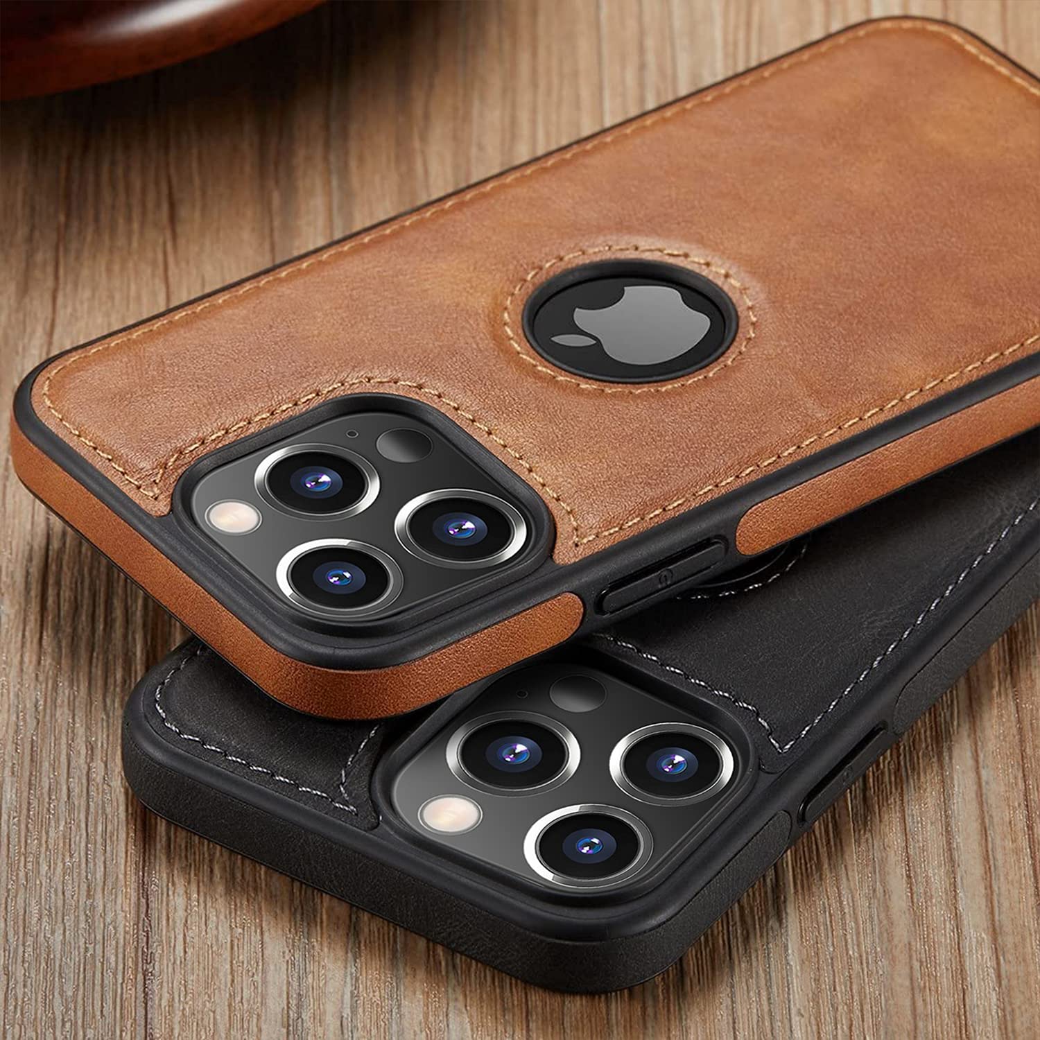 Premium Vegan Leather iPhone 13 Pro Max Case - Slim Fit Luxury Protective Cover for Everyday Use, Work & Travel