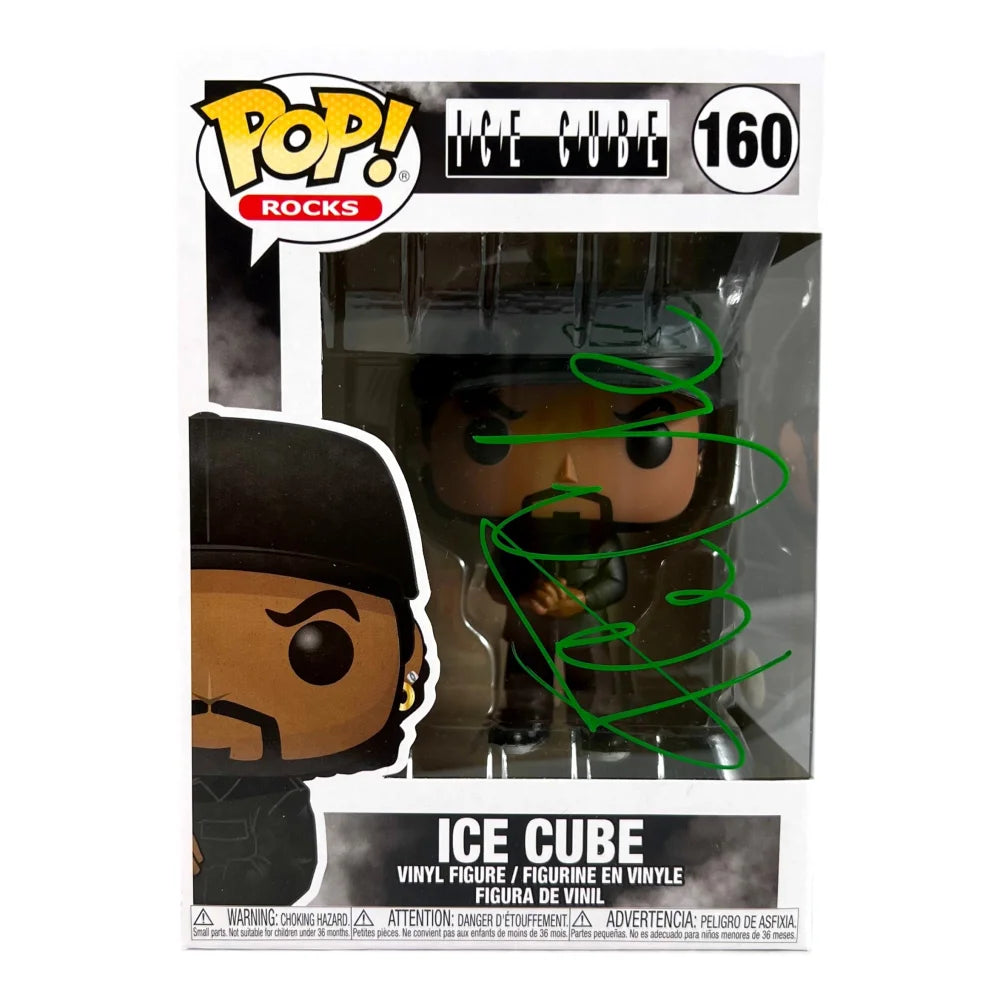 Authentic Ice Cube #160 Signed Funko Pop Vinyl Figure with JSA COA - Limited Edition Collectible for Music & Movie Fans, Perfect for Display in Home Office or Man Cave