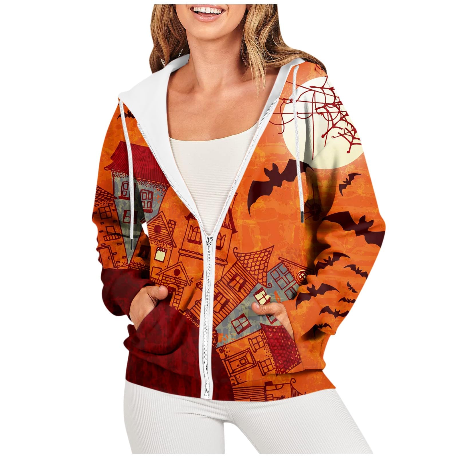 Women's Zip Up Hoodie - Sporty Athletic Jacket with Relaxed Fit, Long Sleeve & Pockets | Perfect for Gym, Running & Casual Wear