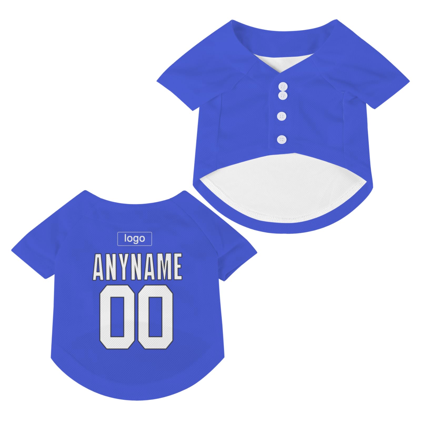 Custom Personalized Pet Baseball Jersey for Dogs & Cats - Printed Text Logo Dog Shirt & Cat Shirt | Perfect for Pet Parties, Halloween Costumes & Game Day Outfits