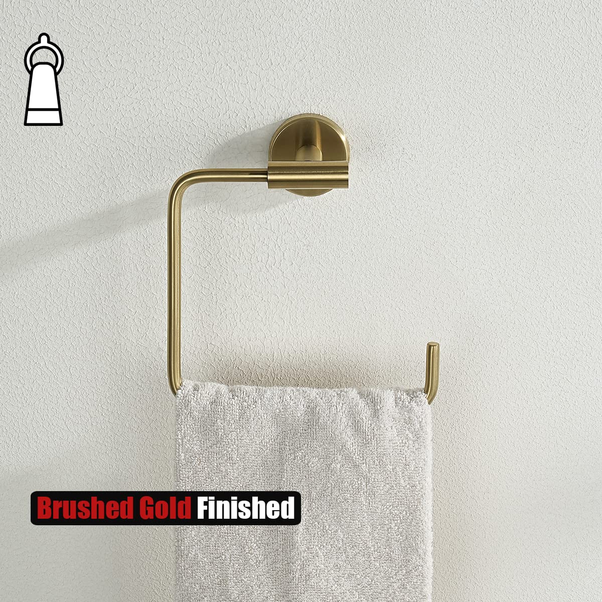 Brushed Gold Towel Ring Holder - 6