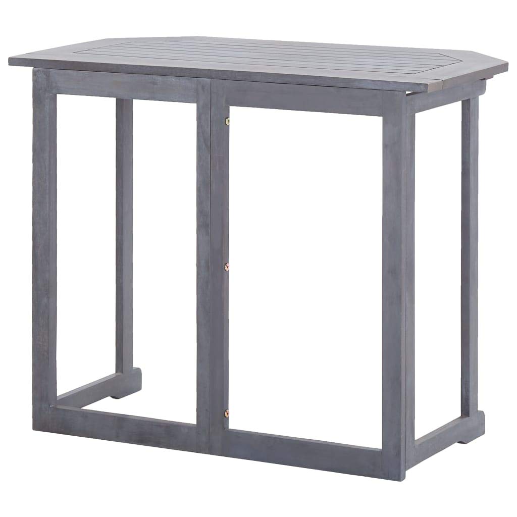FAMIROSA Folding Balcony Table 35.4x19.7x29.1 Inch Solid Acacia Wood - Compact Outdoor Bistro Table for Small Spaces, Patio, Garden & Apartment Balcony