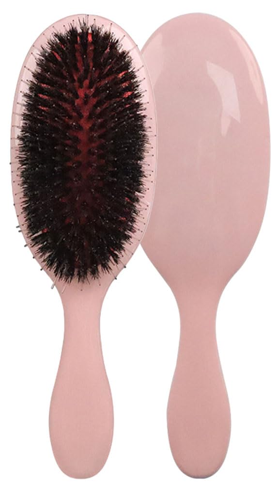 Boar Bristle Hair Brush for Curly, Fine & Straight Hair - Anti-Frizz Detangling Brush for Women & Men - Reduces Hair Breakage & Pulling - Perfect for Daily Styling & Salon Use