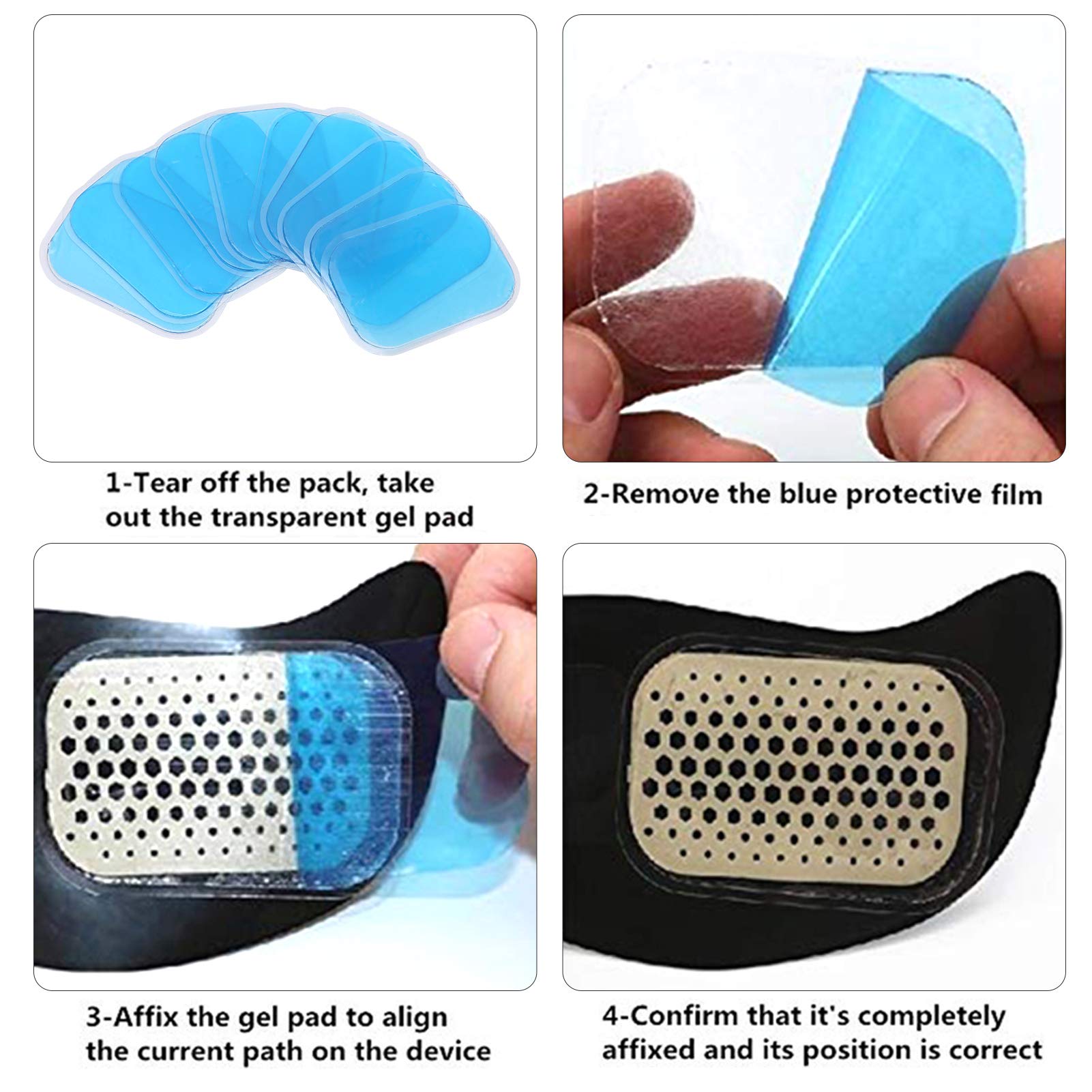 ABS Gel Pads - 20pcs/10 Packs Replacement Gel for Waist Trimmer Belt | AB Trainer Accessories | Perfect for Home Gym Workouts & Core Training