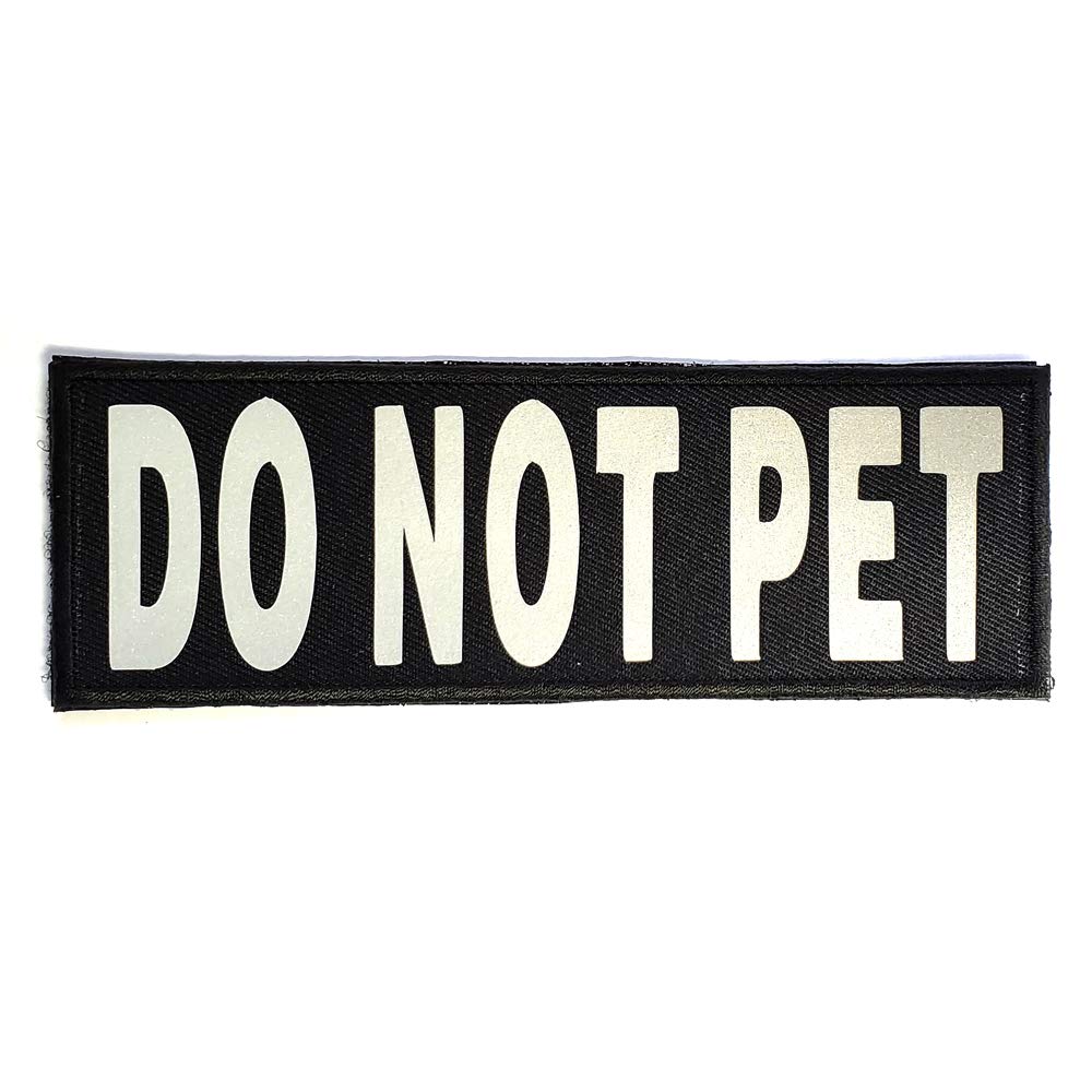 DO NOT PET Hook & Loop Patch for Dog Harness & Vests - Reflective Safety Patch for Service Dogs, Emotional Support Animals & Training - Perfect for Pet Gear, Backpacks & Outdoor Adventures