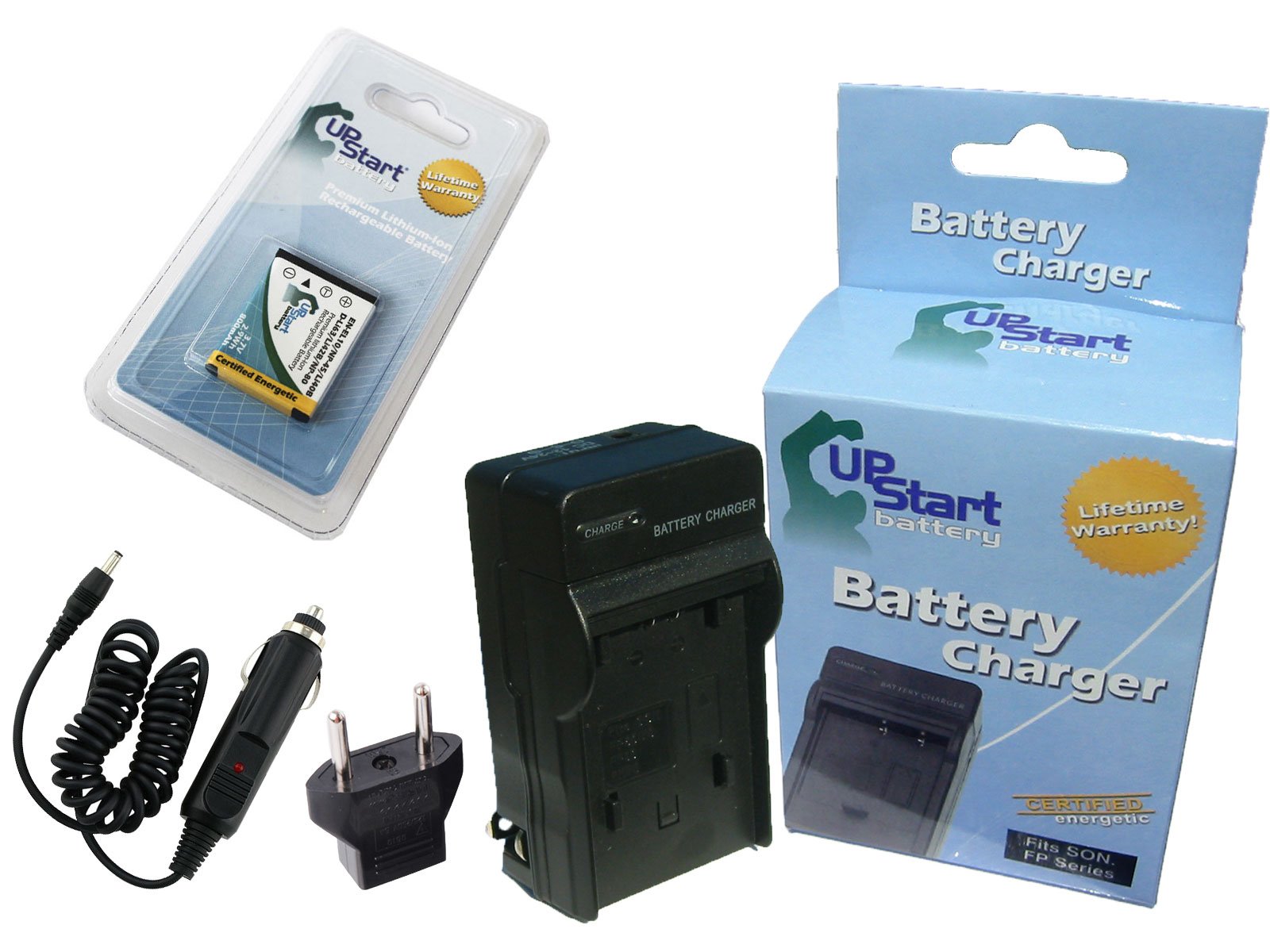 Replacement Battery and Charger for Sanyo Xacti VPC-T1495 - 800mAh 3.7V Li-ion with Car Plug & EU Adapter | Compatible with Sanyo DS5370 Digital Camera | Perfect for Travel, Vlogging & Outdoor Photography