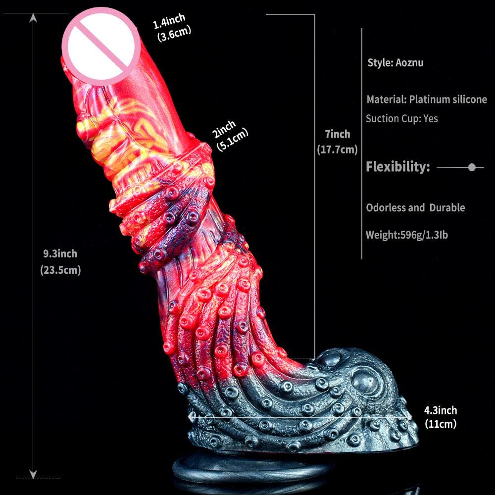 BeHorny Liquid Silicone Alien/Fido Dildo with Suction Cup - Premium Sex Toy for Adults | Perfect for Solo Play, Couples & BDSM Scenes