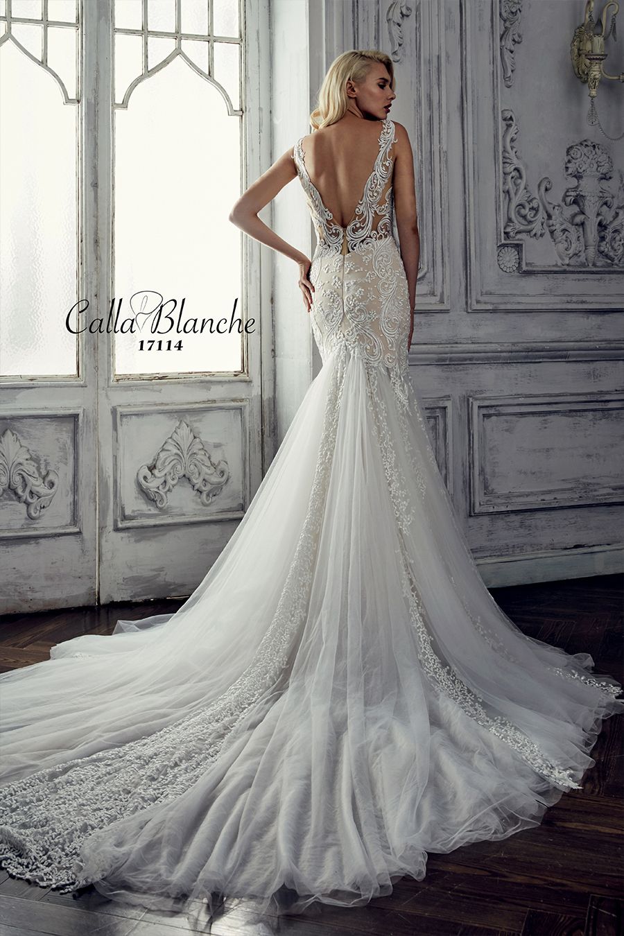 Calla Blanche Jocelyn 17114 Sample Wedding Gown - Elegant Lace Bridal Dress for Prom, Evening Gala & Formal Occasions