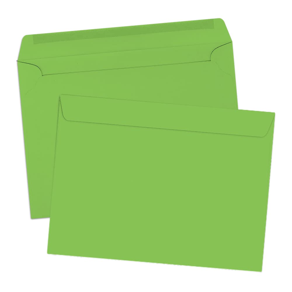 LUXPaper 9 x 12 Inch Booklet Envelopes - Limelight Green - 80lb Text Weight - Pack of 250 - Perfect for Wedding Invitations, Business Mailers & Greeting Cards