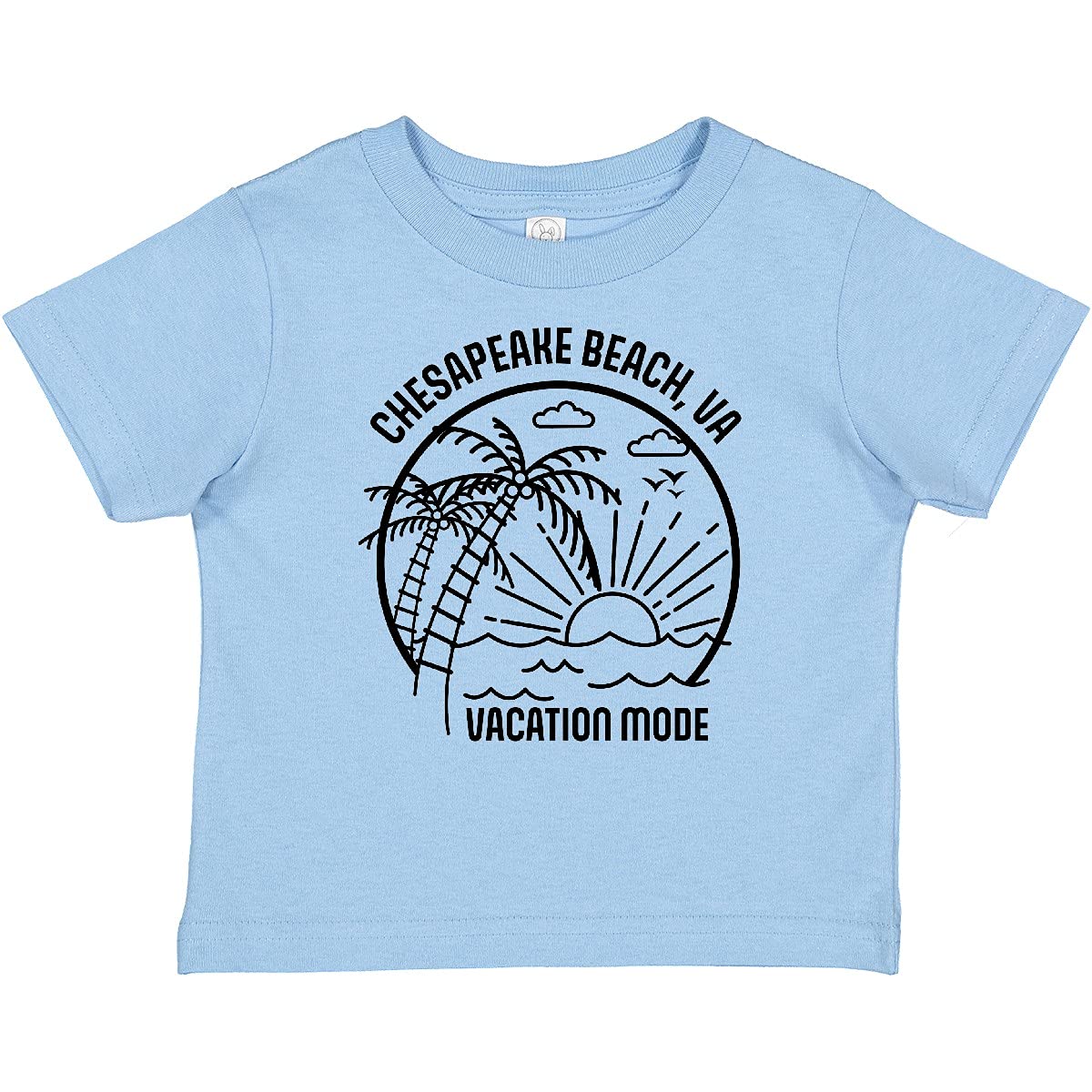 Inktastic Summer Vacation Mode Chesapeake Beach Virginia Baby T-Shirt - Soft Cotton Cute Graphic Tee for Infants & Toddlers - Perfect for Beach Trips, Family Vacations & Casual Outings