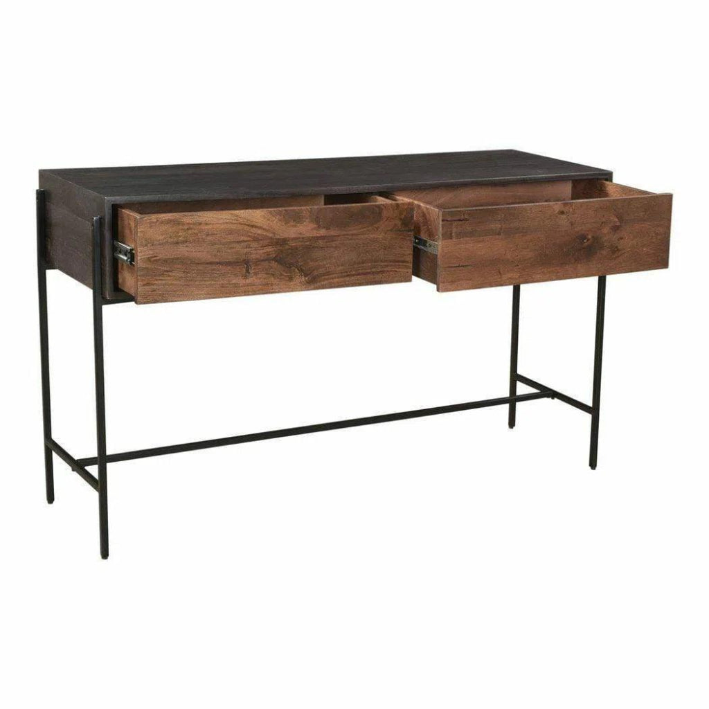 54 Inch Modern Brown Console Table - Entryway, Living Room, Hallway Sofa Table for Home Decor