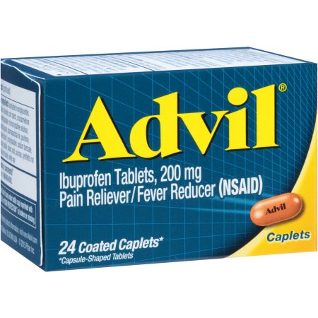 Advil Pain Reliever & Fever Reducer Caplets - 24 Count | Fast-Acting Ibuprofen for Headache, Muscle Pain & More | Home, Office & Travel Use
