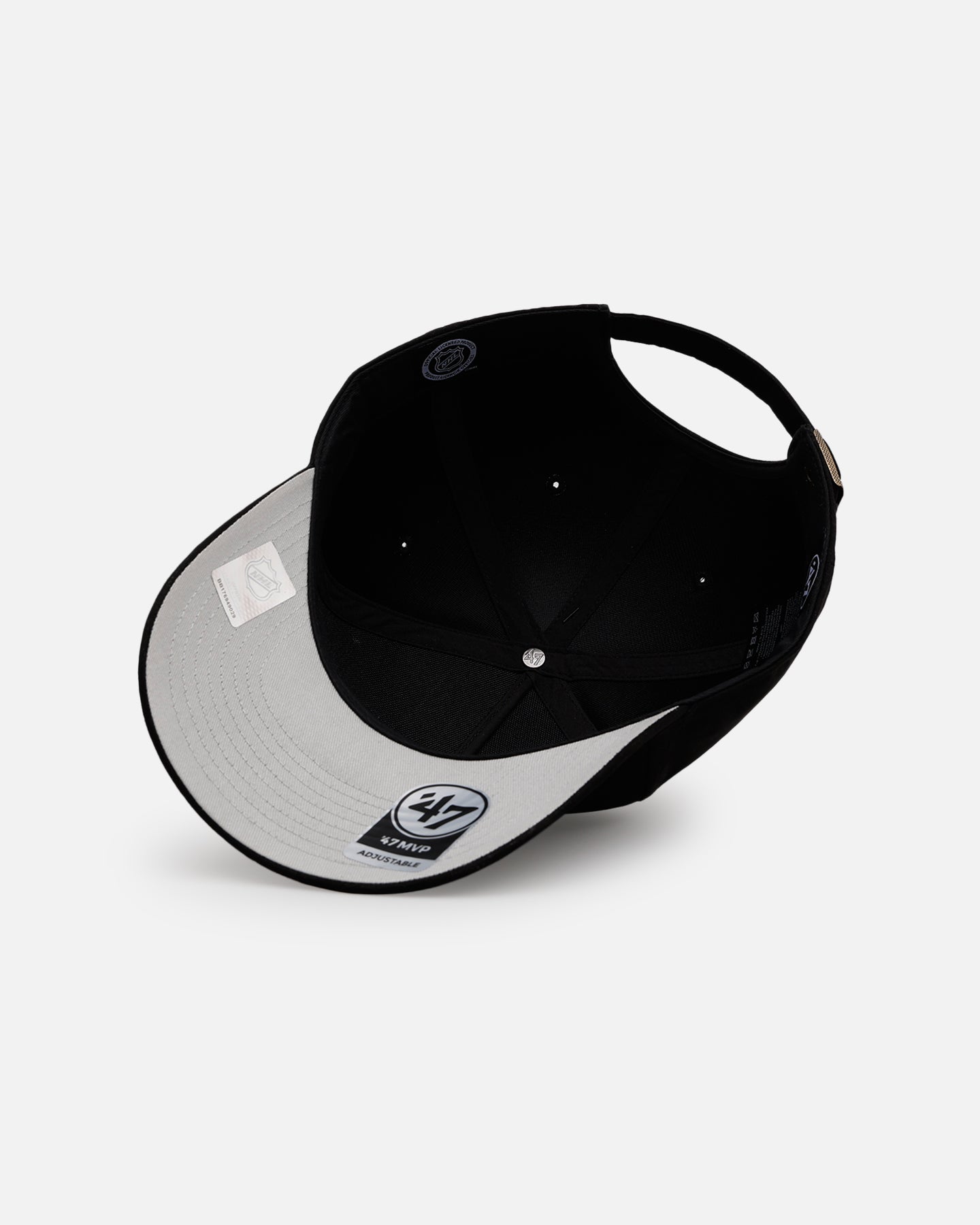 47 Brand Chicago Blackhawks Ultrasuede 47 MVP Adjustable Strapback Hat - Black & White - Official NHL Licensed Cap for Men & Women - Perfect for Game Day, Sports Events & Casual Wear