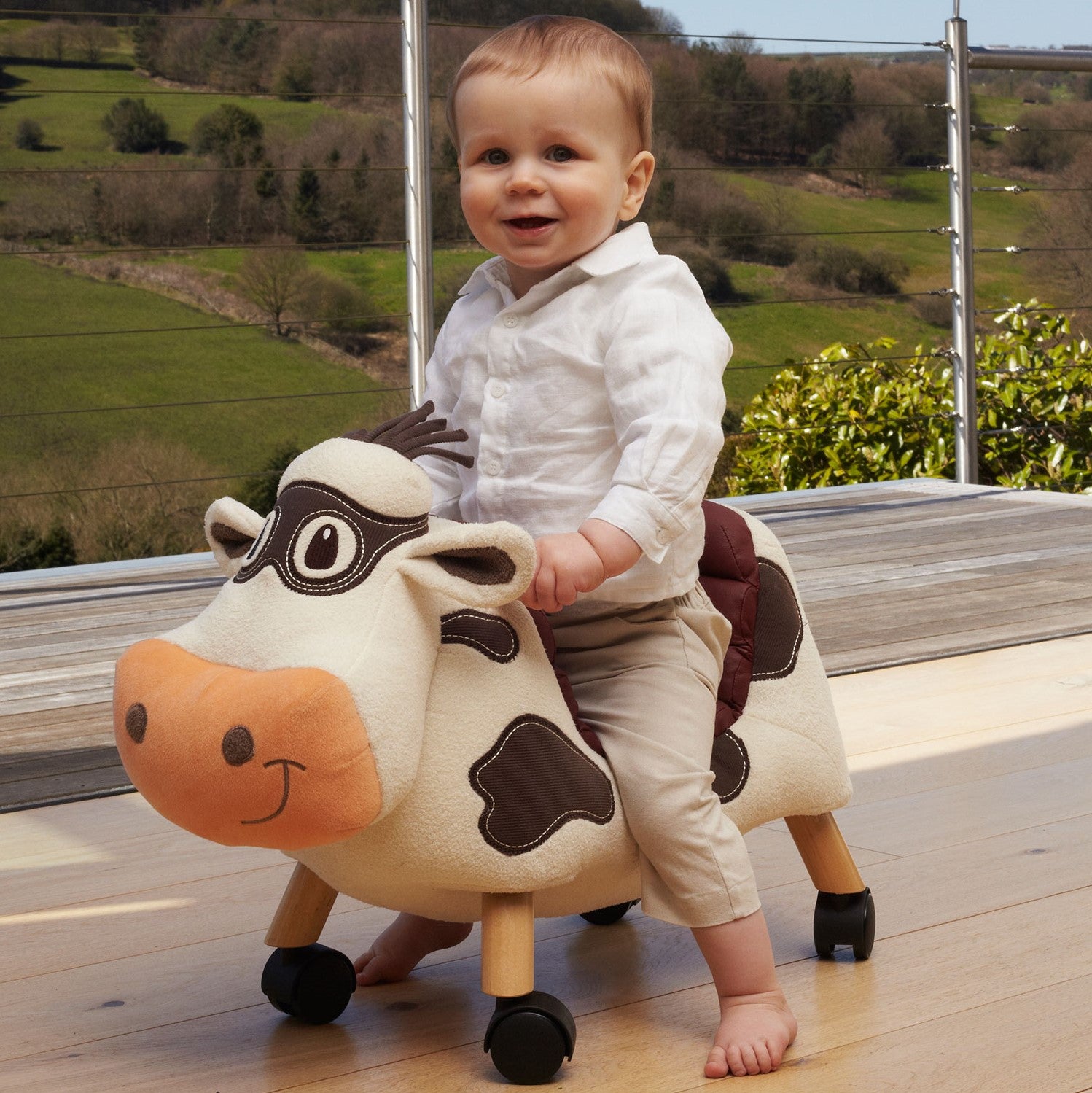 Moobert Cow Ride On Toy for Kids - Electric Ride On Animal Toy with Sounds & Lights - Perfect for Indoor & Outdoor Play, Birthday Gifts, Toddler Pretend Play