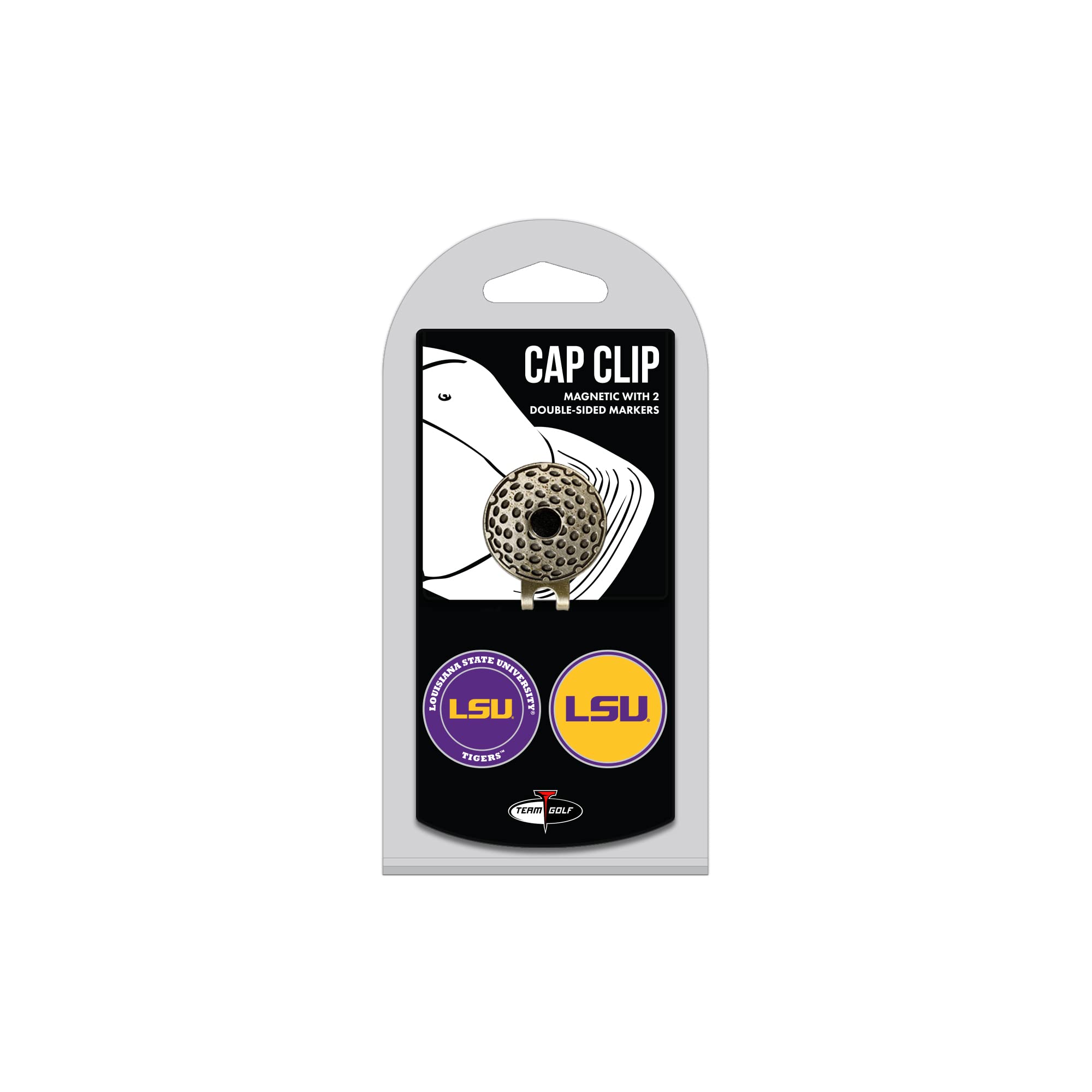 NCAA Golf Cap Clip with 2 Removable Magnetic Ball Markers - Double-Sided Enamel Hat Accessory for Golfers - Perfect for Golf Tournaments, Practice & Fan Support