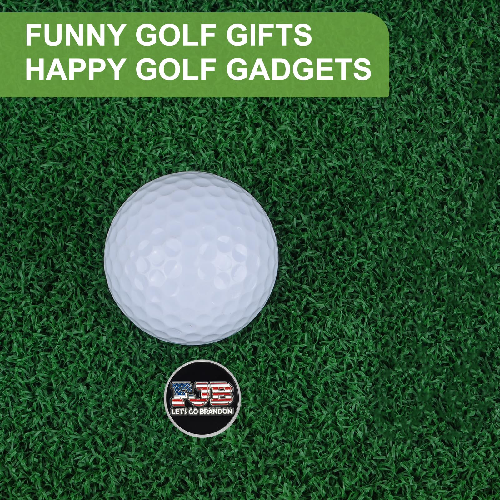ZZHAO Magnetic Golf Ball Marker with Hat Clip - 25mm Funny Golf Accessories for Men | Perfect Golf Gifts & On-Course Essentials