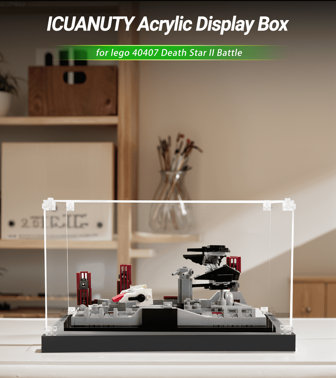 Lego Death Star II Battle 40407 Display Case - Premium Acrylic Showcase for Star Wars Collectibles | Perfect for Home Decoration & Gift Giving