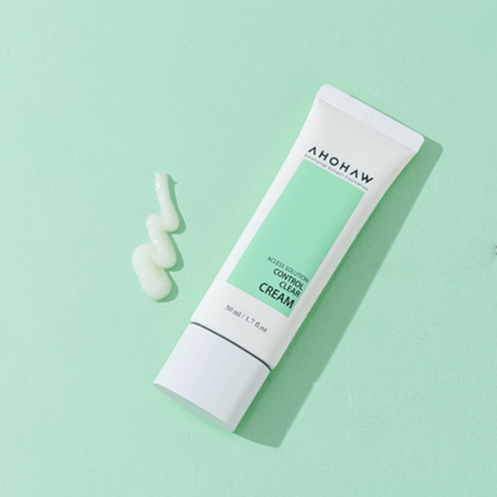 AHOHWA Control Clear Cream 50ml - Acne Treatment & Oil Control Face Moisturizer for Oily & Combination Skin | Daily Skincare Routine for Clear, Healthy Complexion