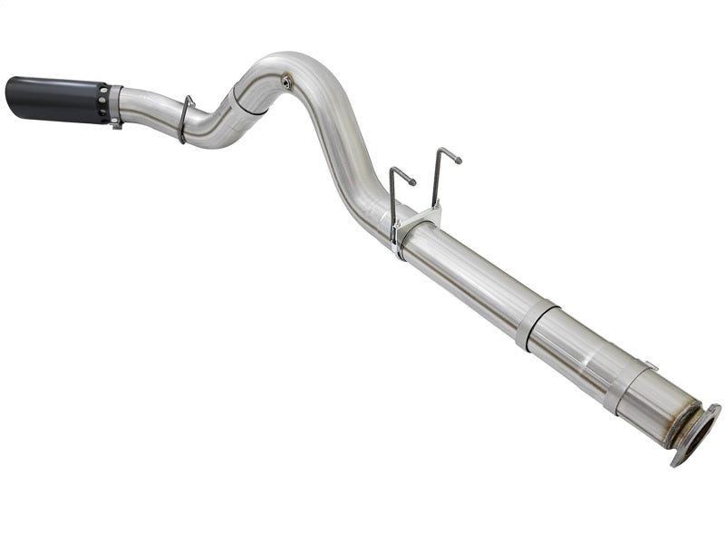 aFe ATLAS 5-Inch DPF Back Aluminum Steel Exhaust System with Black Tip for 2017 Ford Diesel Trucks V8 6.7L (Turbo Diesel) - Performance Upgrade for Towing & Off-Road Adventures
