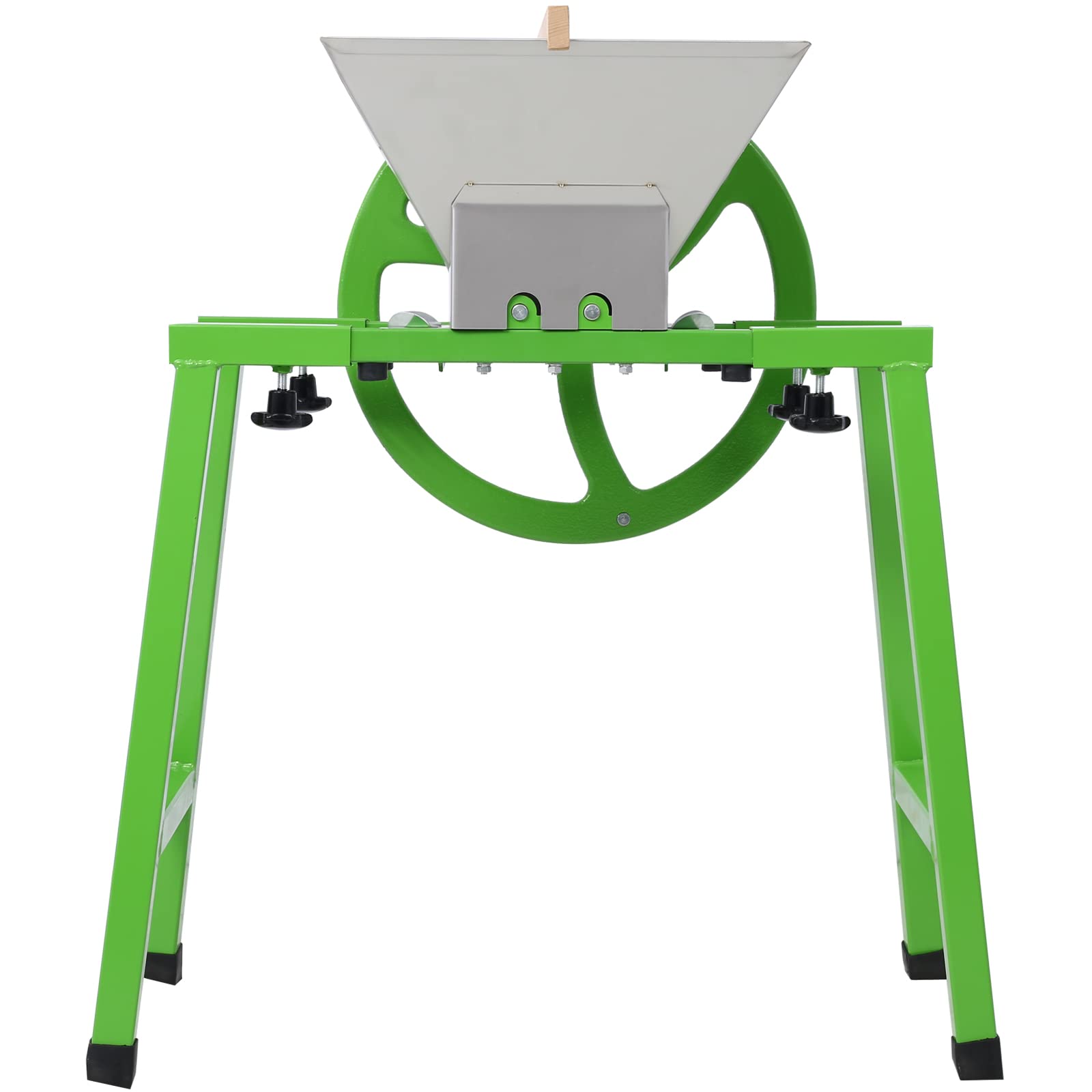 Stainless Steel Manual Fruit Crusher with Flywheel & Stand - 7L Portable Apple Grinder for Wine & Cider Pressing | Green Juicer for Home Brewing, Farm Harvest & Kitchen Use