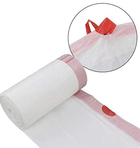 8 Gallon Drawstring Trash Bags - 120 Count Heavy Duty Kitchen Garbage Bags for Home, Office & Outdoor Use - White Leakproof Waste Disposal Bags