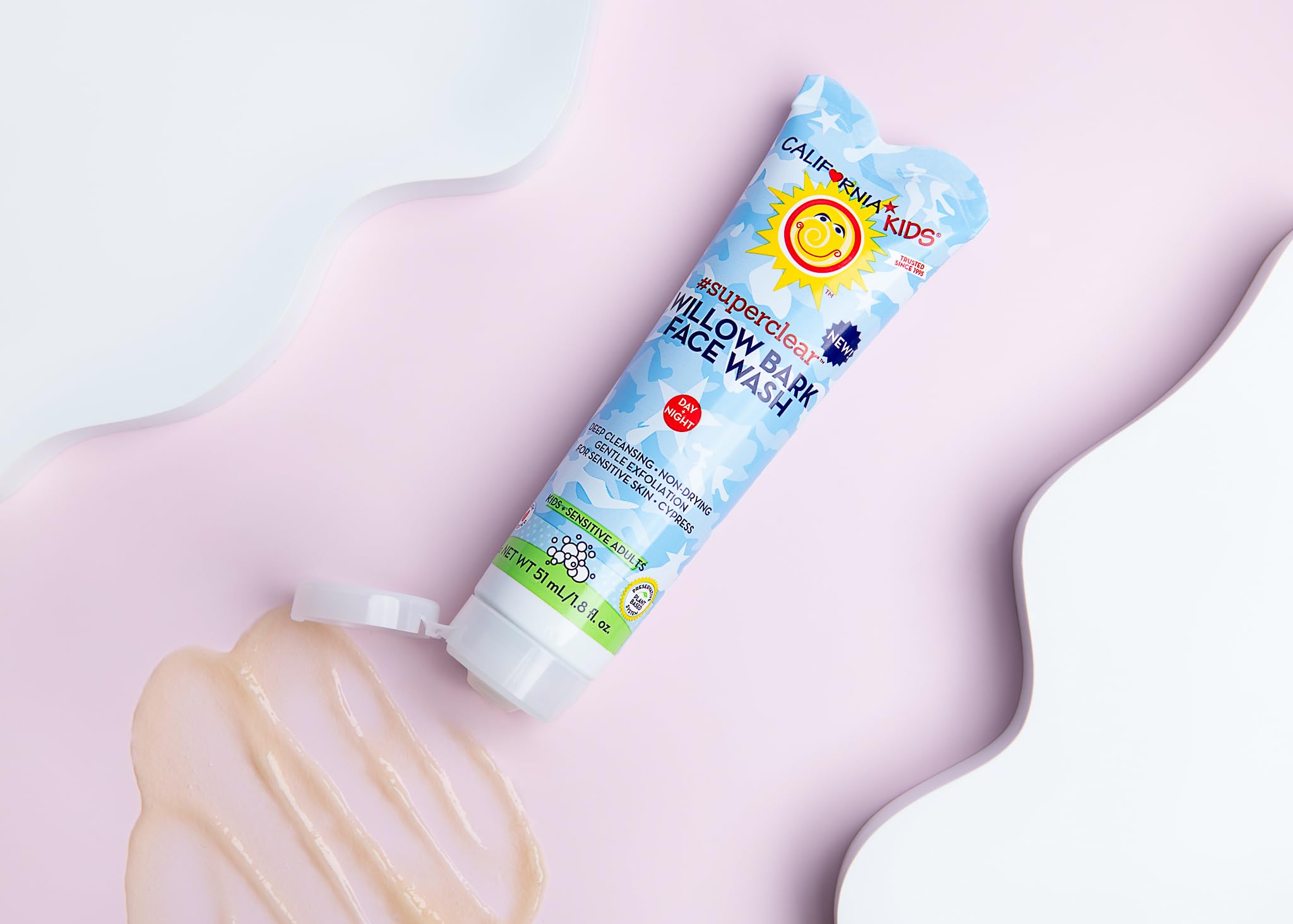 California Kids Acne Face Wash - Gentle Hypoallergenic & Exfoliating Facial Cleanser with Salicylic Acid for Sensitive Skin | Deep Pore Cleansing | 1.8oz/51mL | Perfect for Daily Teen Skincare Routine & Preventing Breakouts