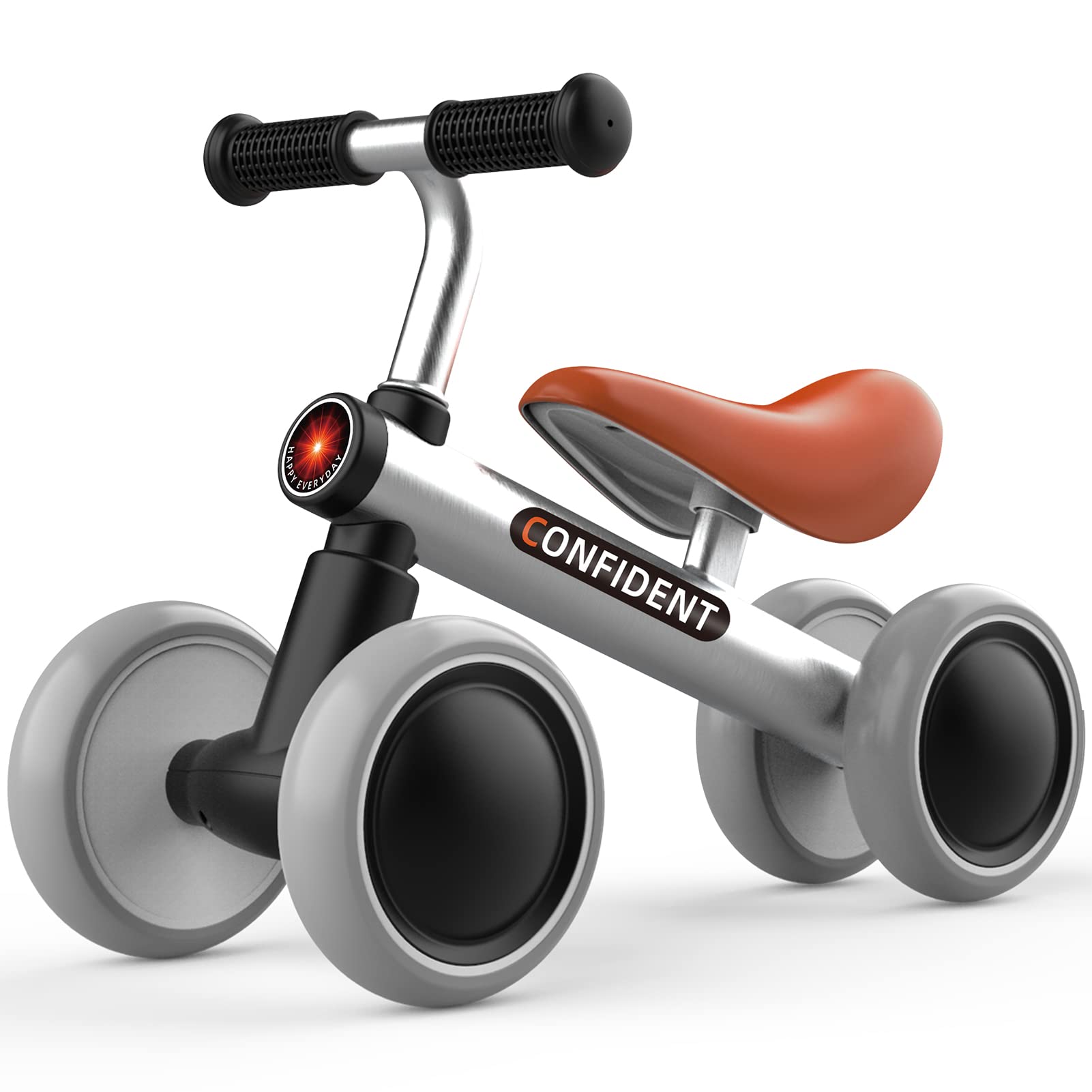 Xiapia 4-Wheel No Pedal Balance Bike for Toddlers 10-24 Months - Steel Frame First Birthday Gift for 1 Year Old Girls & Boys - Perfect for Indoor/Outdoor Play & Early Riding Skills Development