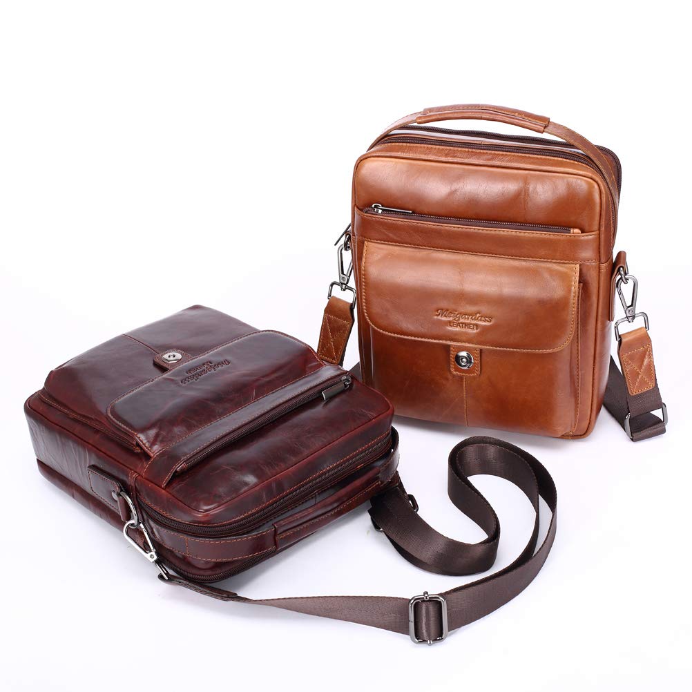 Genuine Leather Messenger Bag for Men - Durable Crossbody Shoulder Bag & Business Briefcase - Perfect for Work, Travel & Daily Commute