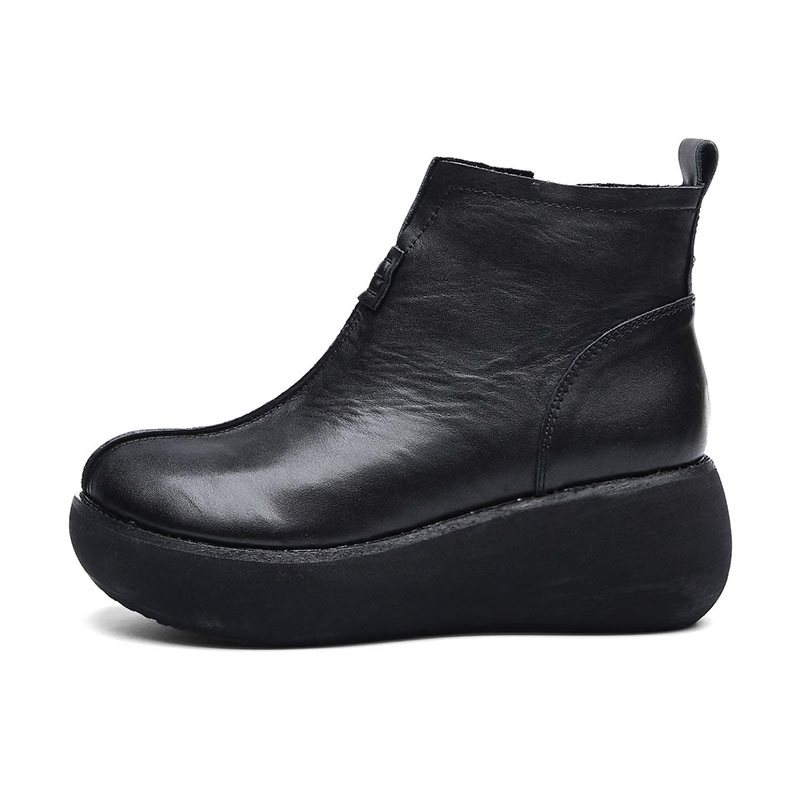 MENGOU Women's Chunky Heel Ankle Boots - Waterproof Riding Boots with Platform for Teens & Adults | Western Style Dress Boots for Casual Outfits, Riding & Outdoor Activities