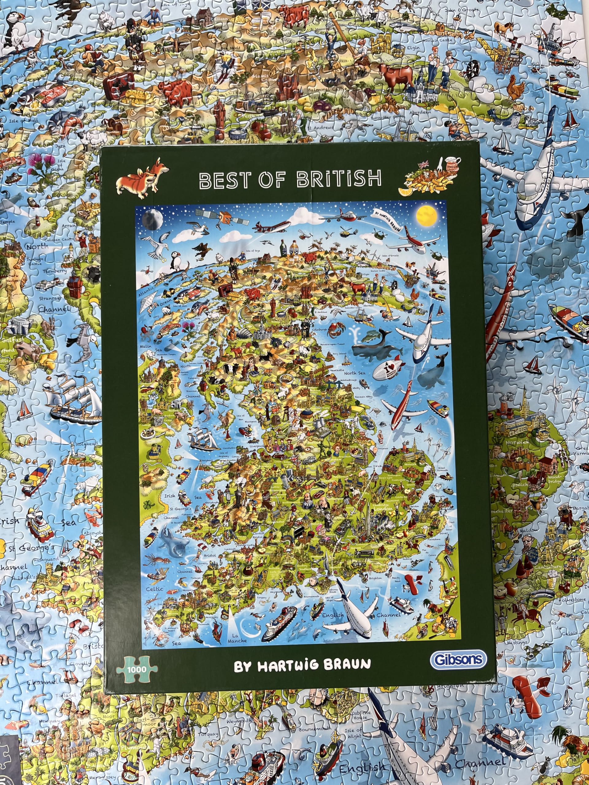 1000 Piece British Map Jigsaw Puzzle for Adults | Premium 100% Recycled Board | Sustainable & Eco-Friendly Puzzle | Perfect Gift for Puzzle Lovers | Great for Relaxation, Family Bonding & Home Decor | Gibsons Games