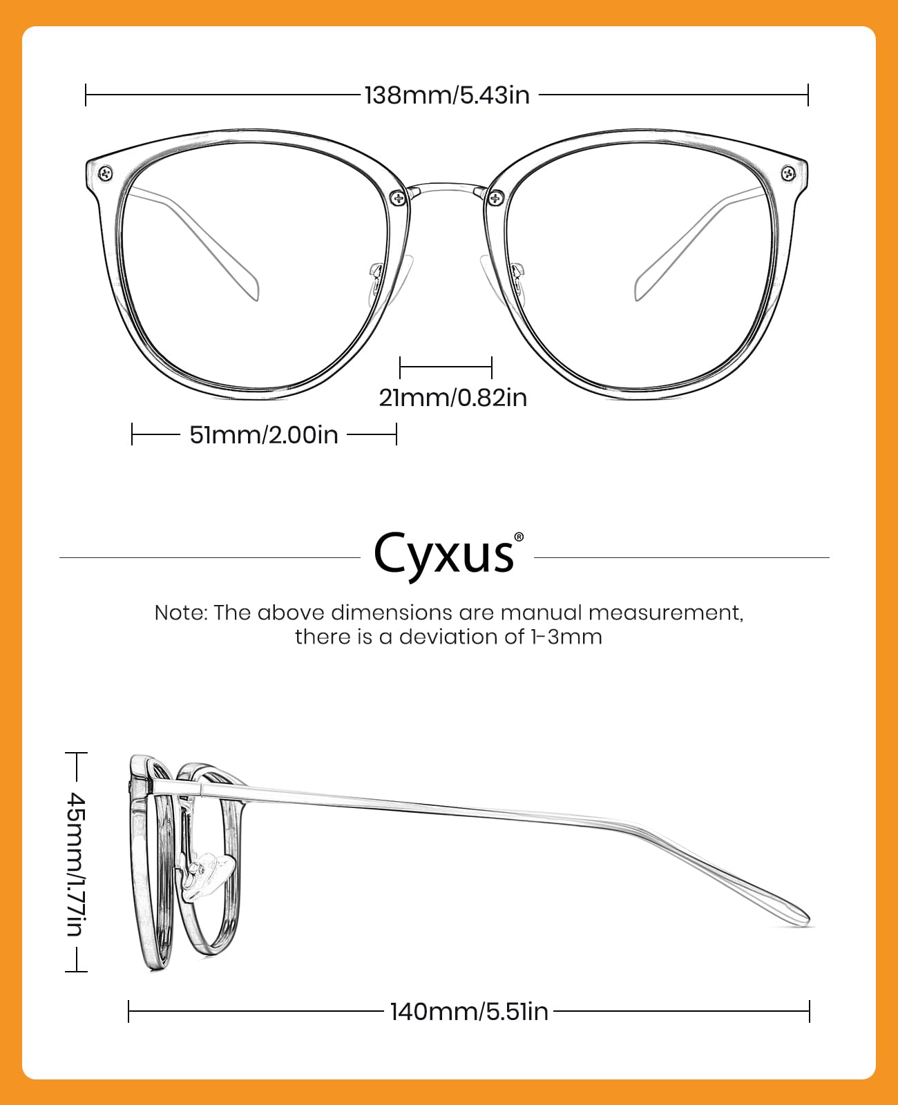 Cyxus Blue Light Blocking Glasses for Women - Anti Eye Strain & Migraine Relief, Stylish Computer Glasses for Office Work, Reading & Screen Time (Perfect for Digital Detox & Long Working Hours)