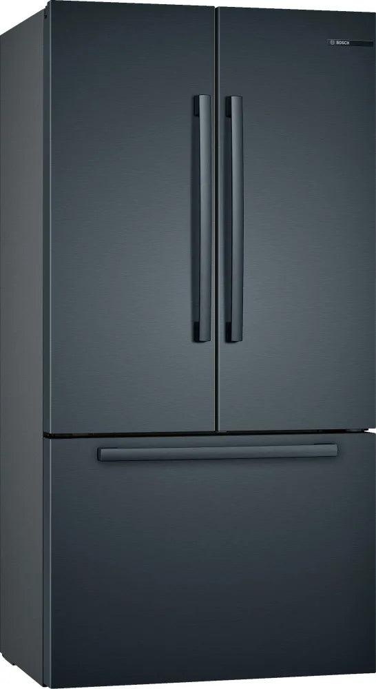 Bosch 36 Inch Smart Refrigerator with Ice Maker - Black Stainless Steel B36CT80SNB | Energy Efficient French Door Fridge for Modern Kitchen & Large Family Use