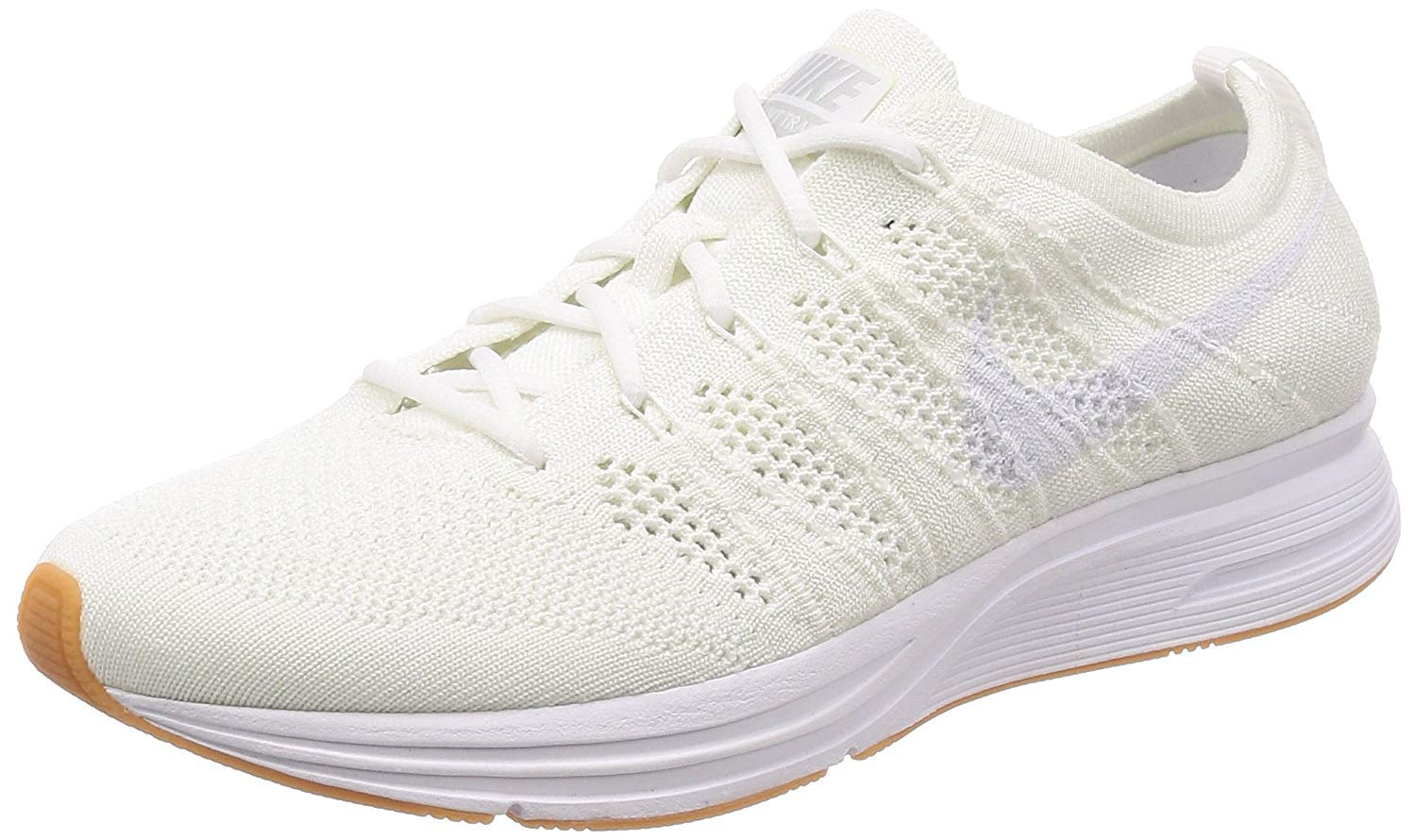 Nike Flyknit Trainer Running Shoes - White & Gum Light Brown - Men's Size 5 | Lightweight Breathable Sneakers for Gym Workouts & Casual Wear