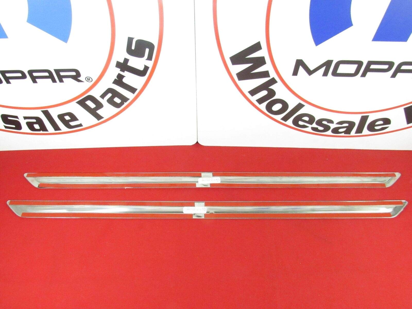 Mopar 82215309 Brushed Aluminum Door Sill Guards with Hellcat Logo - Premium Car Interior Protection for Dodge Challenger & Charger Models