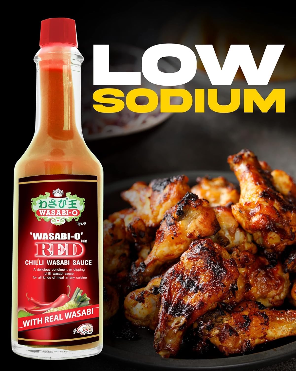 Authentic Wasabi & Red Chili Hot Sauce - Gluten-Free, Vegan Japanese Spicy Sauce for Sushi, Steak & Seafood - 55g Bottle (Pack of 2) - Perfect for Sushi Nights, BBQ Parties & Asian Cuisine
